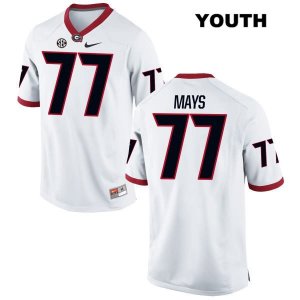 Youth Georgia Bulldogs NCAA #77 Cade Mays Nike Stitched White Authentic College Football Jersey MNW5054QL